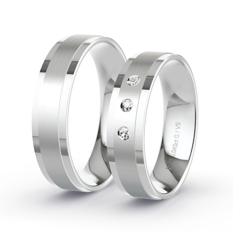 Alianzas Plata - 0.045 kt Diamantes - Modelo N°1102 Alianzas Plata - 0.045 kt Diamantes - Modelo N°1102