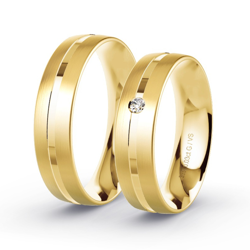 Alianzas Oro amarillo - 0.03 kt Diamantes - Modelo N°1103 Alianzas Oro amarillo - 0.03 kt Diamantes - Modelo N°1103