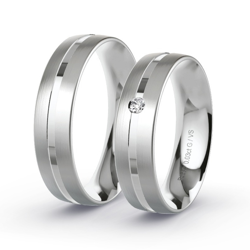 Alianzas Paladio - 0.03 kt Diamantes - Modelo N°1103 Alianzas Paladio - 0.03 kt Diamantes - Modelo N°1103