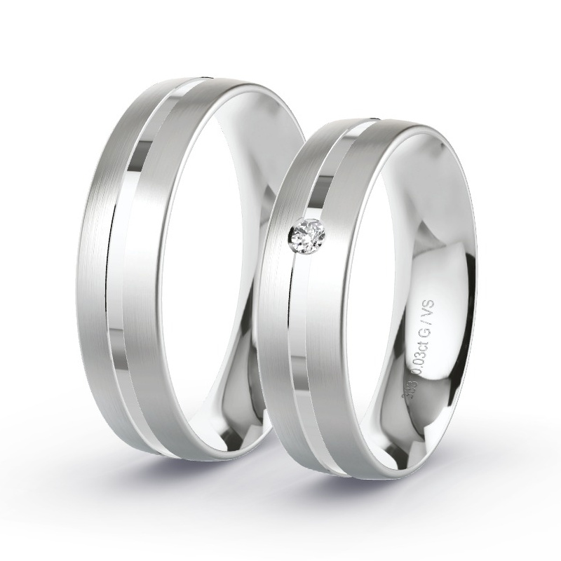 Alianzas Oro blanco - 0.03 kt Diamantes - Modelo N°1103 Alianzas Oro blanco - 0.03 kt Diamantes - Modelo N°1103