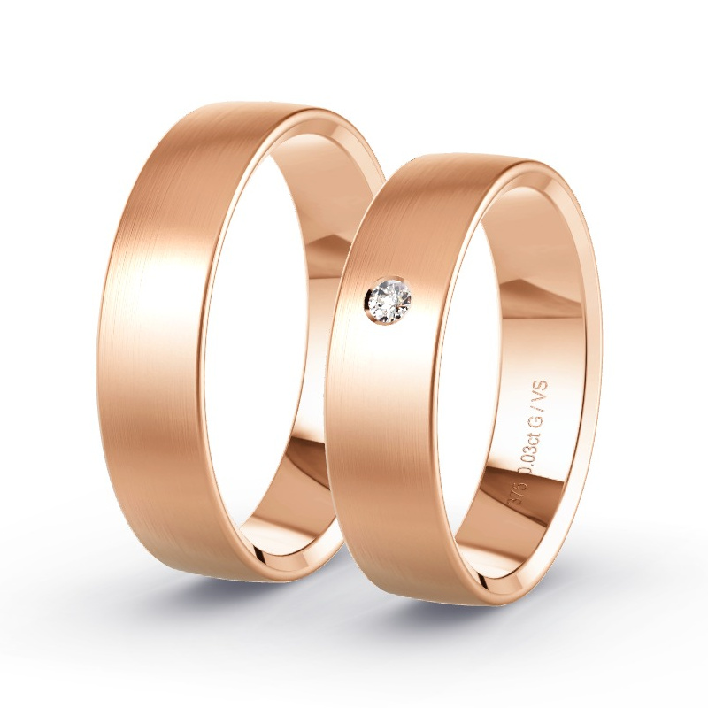 Alianzas Oro rosa - 0.03 kt Diamantes - Modelo N°1104 Alianzas Oro rosa - 0.03 kt Diamantes - Modelo N°1104