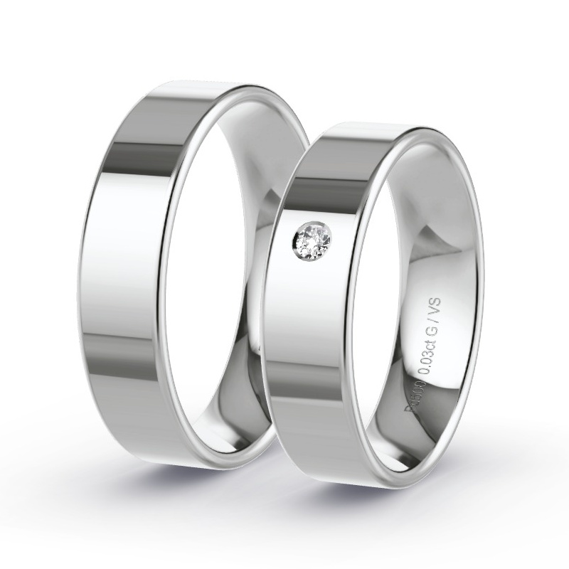 Alianzas Paladio - 0.03 kt Diamantes - Modelo N°1105 Alianzas Paladio - 0.03 kt Diamantes - Modelo N°1105