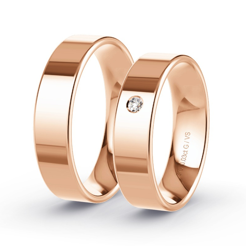 Alianzas Oro rosa - 0.03 kt Diamantes - Modelo N°1105 Alianzas Oro rosa - 0.03 kt Diamantes - Modelo N°1105