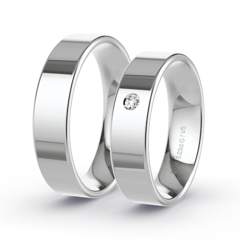 Alianzas Platino - 0.03 kt Diamantes - Modelo N°1105 Alianzas Platino - 0.03 kt Diamantes - Modelo N°1105
