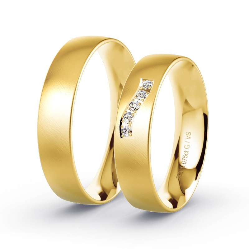 Alianzas Oro amarillo - 0.075 kt Diamantes - Modelo N°1106 Alianzas Oro amarillo - 0.075 kt Diamantes - Modelo N°1106