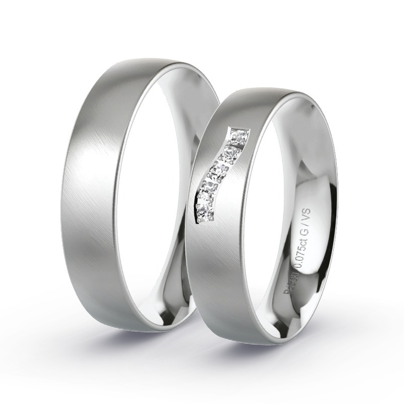 Alianzas Paladio - 0.075 kt Diamantes - Modelo N°1106 Alianzas Paladio - 0.075 kt Diamantes - Modelo N°1106