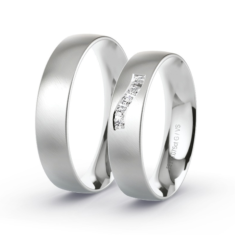 Alianzas Oro blanco - 0.075 kt Diamantes - Modelo N°1106 Alianzas Oro blanco - 0.075 kt Diamantes - Modelo N°1106
