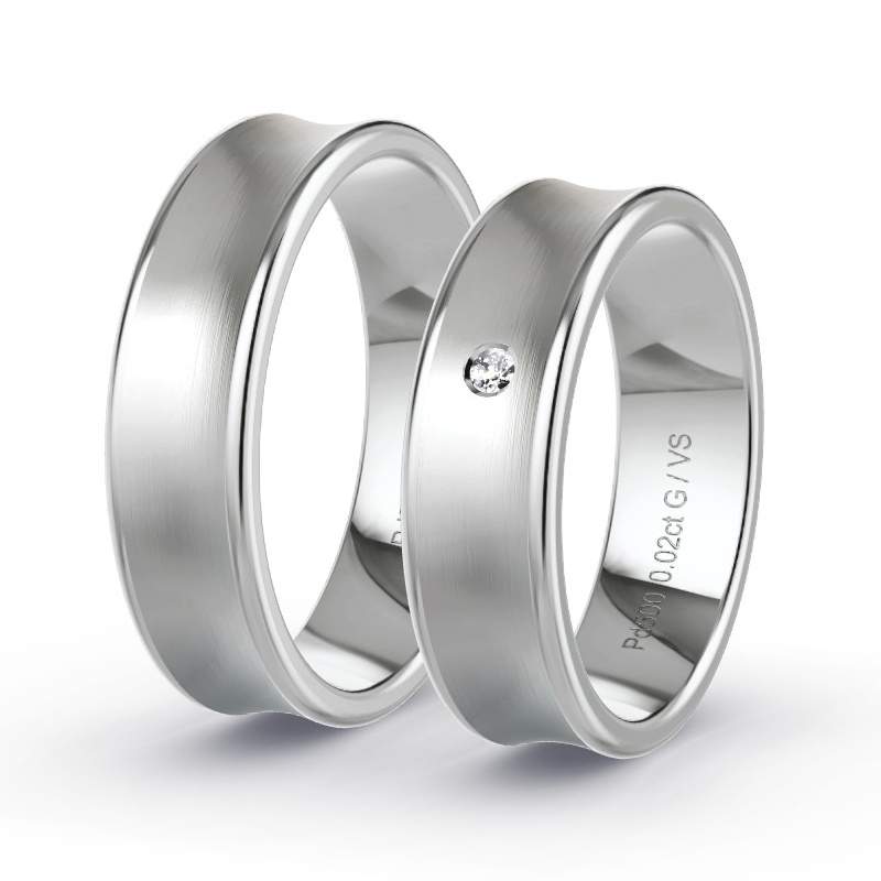 Alianzas Paladio - 0.015 kt Diamantes - Modelo N°1107 Alianzas Paladio - 0.015 kt Diamantes - Modelo N°1107