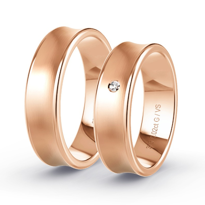 Alianzas Oro rosa - 0.015 kt Diamantes - Modelo N°1107 Alianzas Oro rosa - 0.015 kt Diamantes - Modelo N°1107