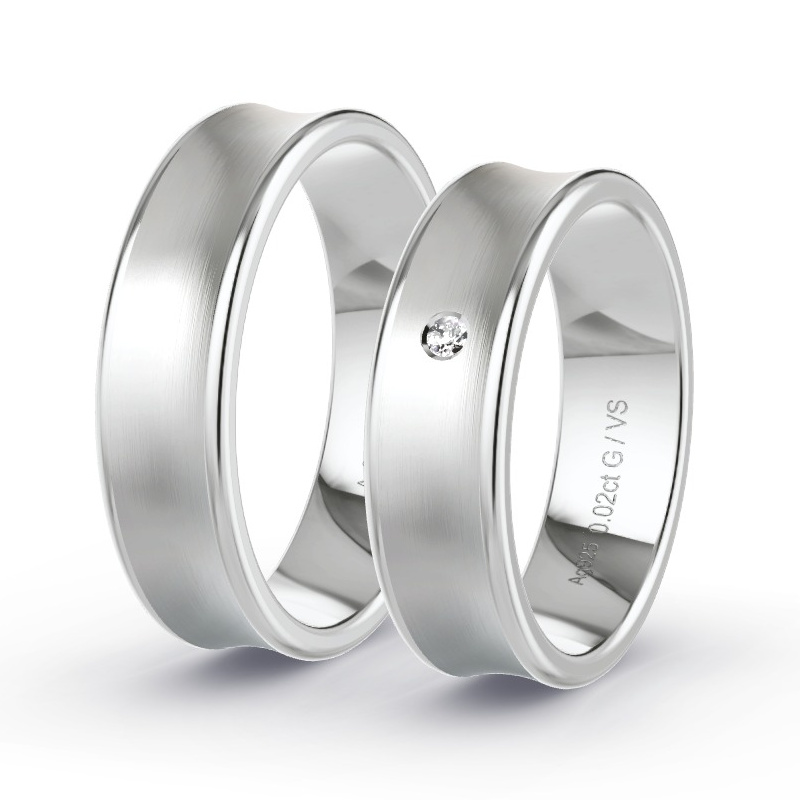 Alianzas Plata - 0.015 kt Diamantes - Modelo N°1107 Alianzas Plata - 0.015 kt Diamantes - Modelo N°1107