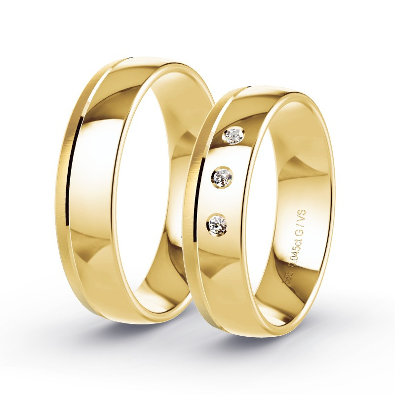Alianzas Oro amarillo - 0.045 kt Diamantes - Modelo N°1109 Alianzas Oro amarillo - 0.045 kt Diamantes - Modelo N°1109