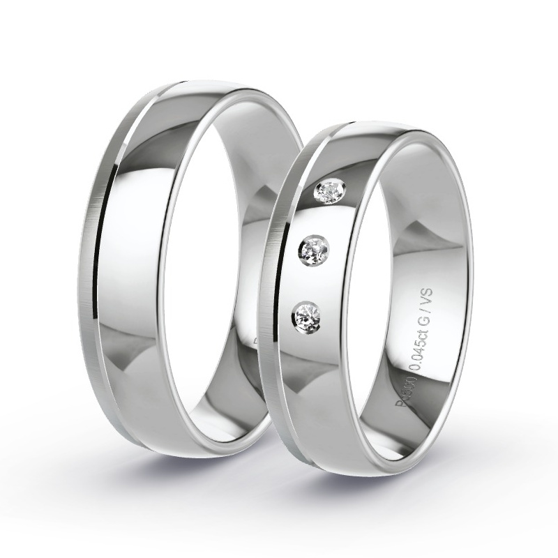 Alianzas Paladio - 0.045 kt Diamantes - Modelo N°1109 Alianzas Paladio - 0.045 kt Diamantes - Modelo N°1109