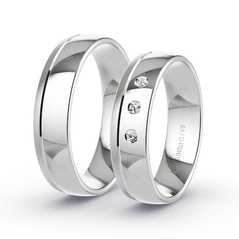 Alianzas Plata - 0.045 kt Diamantes - Modelo N°1109 Alianzas Plata - 0.045 kt Diamantes - Modelo N°1109