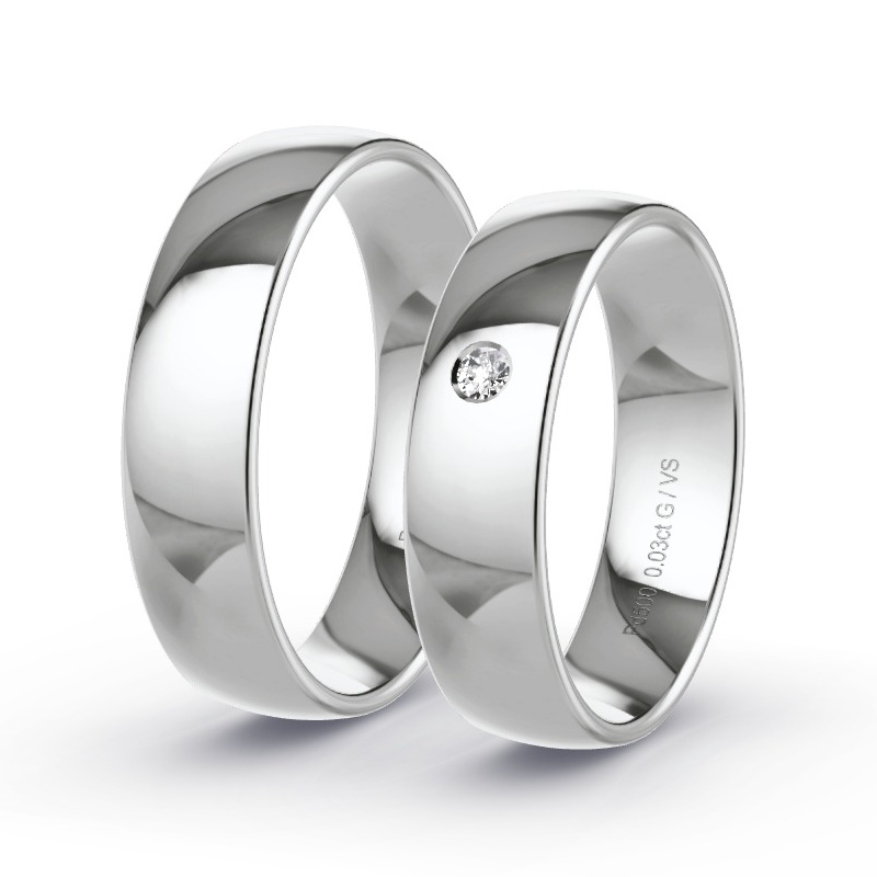 Alianzas Paladio - 0.03 kt Diamantes - Modelo N°1112 Alianzas Paladio - 0.03 kt Diamantes - Modelo N°1112