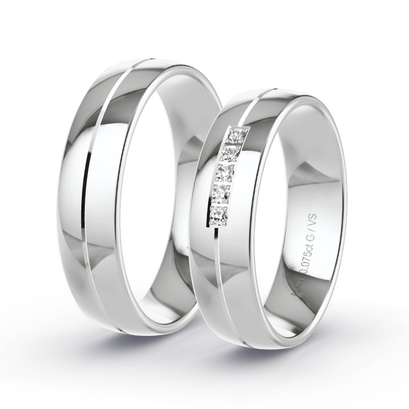 Alianzas Plata - 0.075 kt Diamantes - Modelo N°1201 Alianzas Plata - 0.075 kt Diamantes - Modelo N°1201