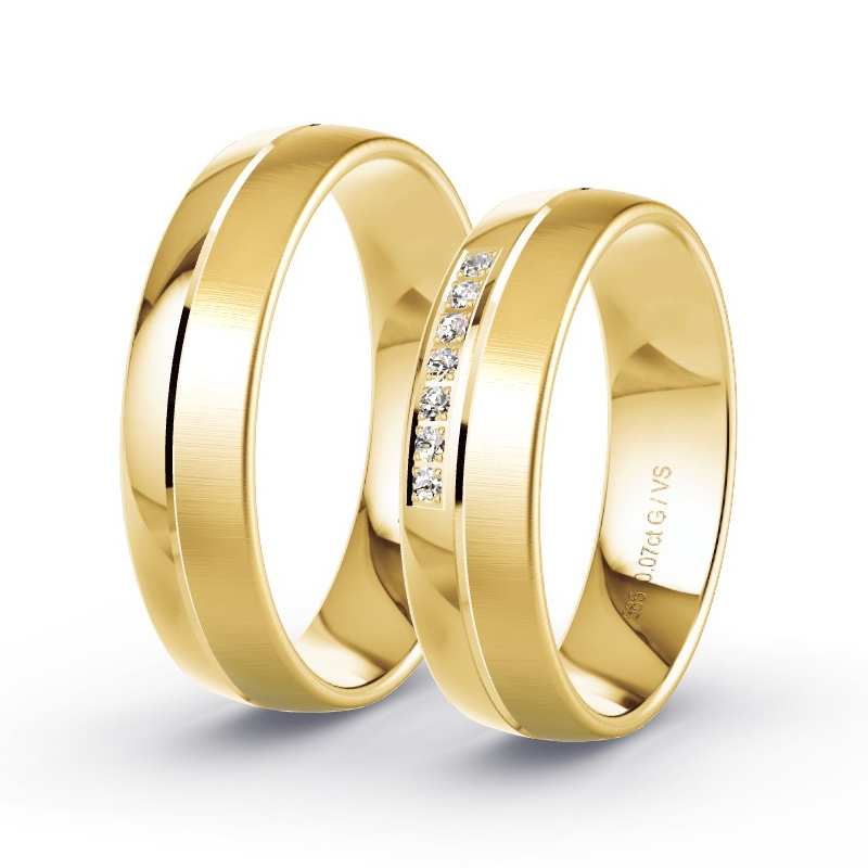 Alianzas Oro amarillo - 0.07 kt Diamantes - Modelo N°1202 Alianzas Oro amarillo - 0.07 kt Diamantes - Modelo N°1202