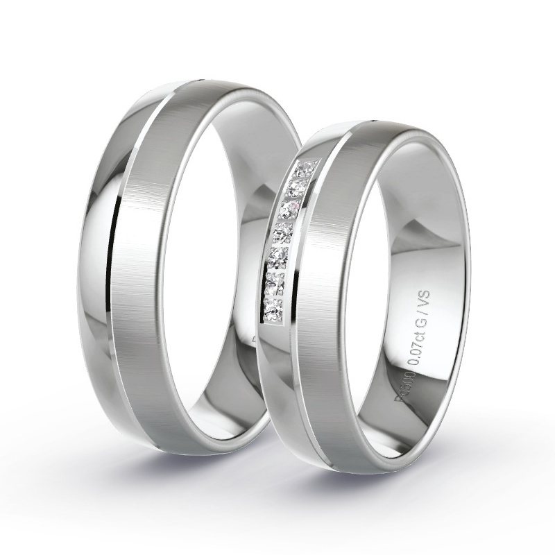 Alianzas Paladio - 0.07 kt Diamantes - Modelo N°1202 Alianzas Paladio - 0.07 kt Diamantes - Modelo N°1202