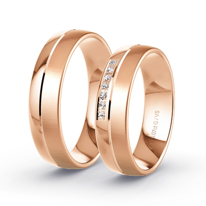 Alianzas Oro rosa - 0.07 kt Diamantes - Modelo N°1202 Alianzas Oro rosa - 0.07 kt Diamantes - Modelo N°1202