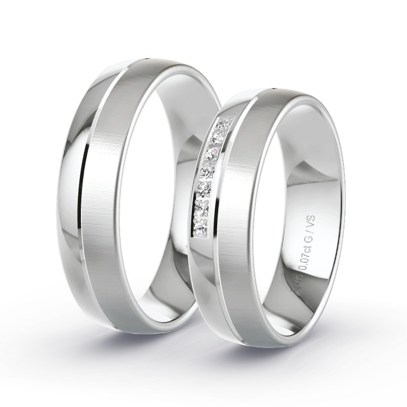 Alianzas Plata - 0.07 kt Diamantes - Modelo N°1202 Alianzas Plata - 0.07 kt Diamantes - Modelo N°1202