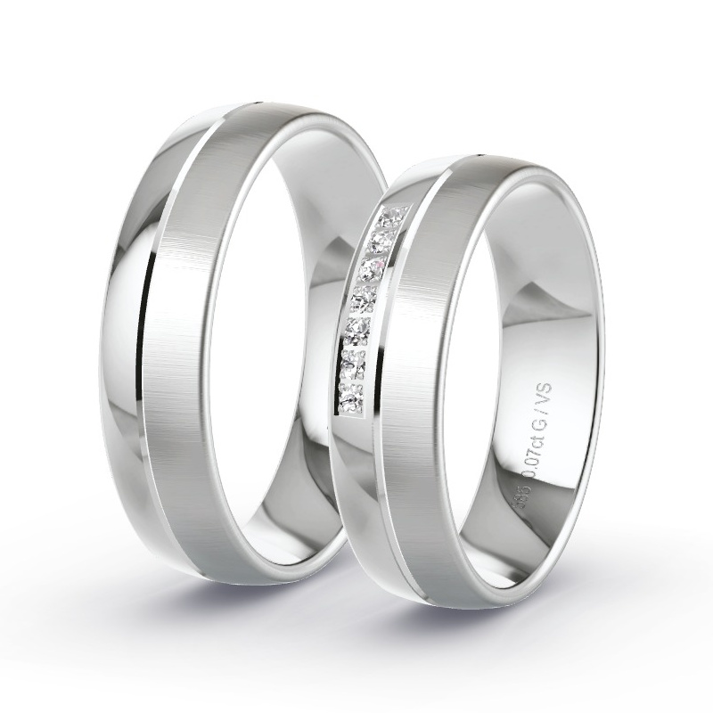 Alianzas Oro blanco - 0.07 kt Diamantes - Modelo N°1202 Alianzas Oro blanco - 0.07 kt Diamantes - Modelo N°1202