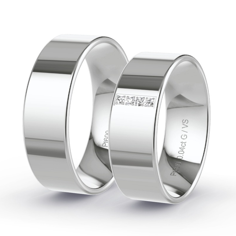 Alianzas Platino - 0.04 kt Diamantes - Modelo N°1203 Alianzas Platino - 0.04 kt Diamantes - Modelo N°1203
