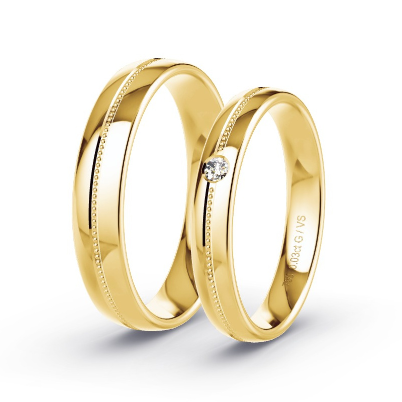 Alianzas Oro amarillo - 0.03 kt Diamantes - Modelo N°1204 Alianzas Oro amarillo - 0.03 kt Diamantes - Modelo N°1204
