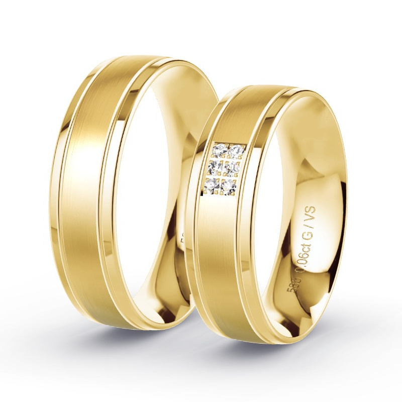 Alianzas Oro amarillo - 0.06 kt Diamantes - Modelo N°1205 Alianzas Oro amarillo - 0.06 kt Diamantes - Modelo N°1205