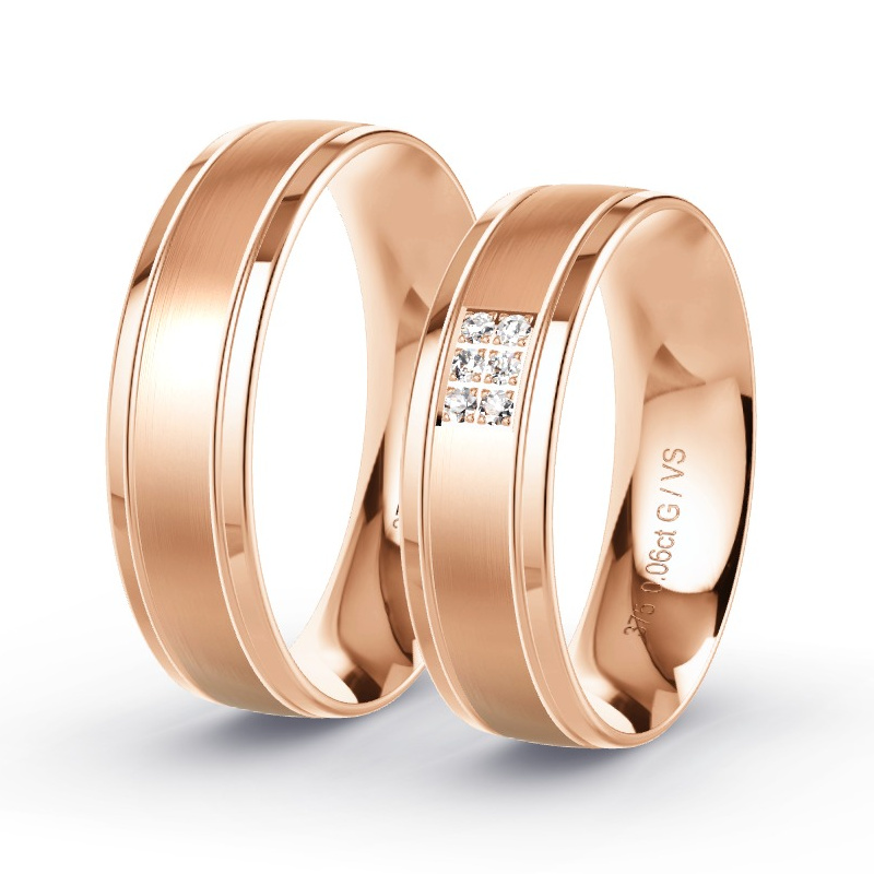 Alianzas Oro rosa - 0.06 kt Diamantes - Modelo N°1205 Alianzas Oro rosa - 0.06 kt Diamantes - Modelo N°1205