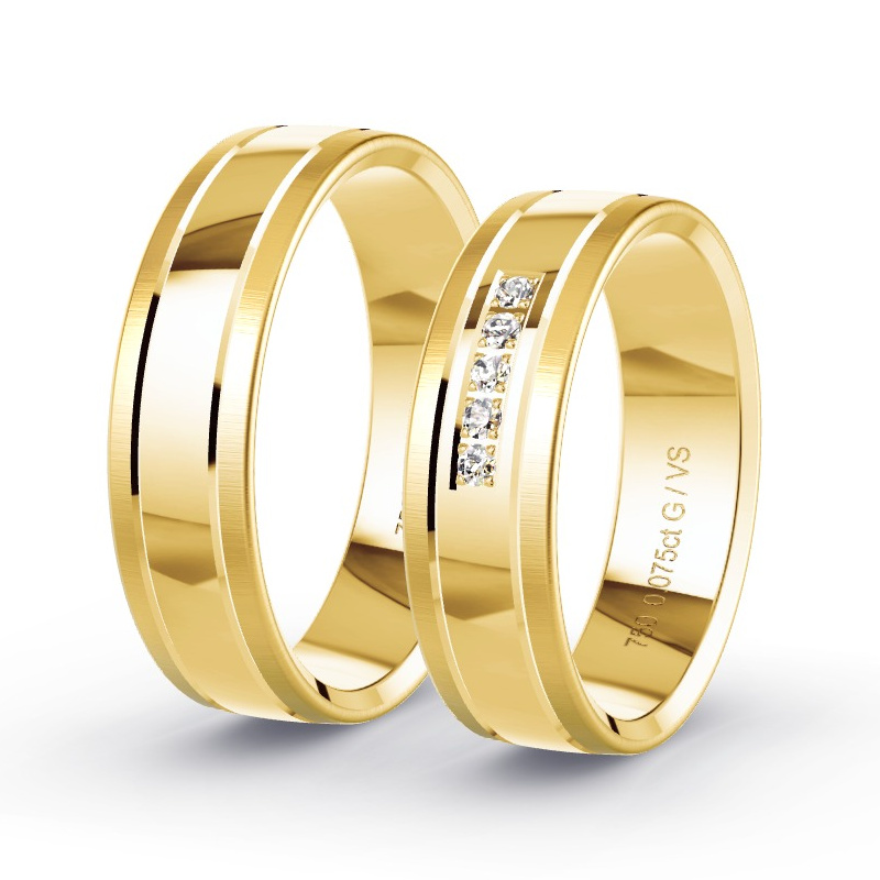 Alianzas Oro amarillo - 0.075 kt Diamantes - Modelo N°1206 Alianzas Oro amarillo - 0.075 kt Diamantes - Modelo N°1206
