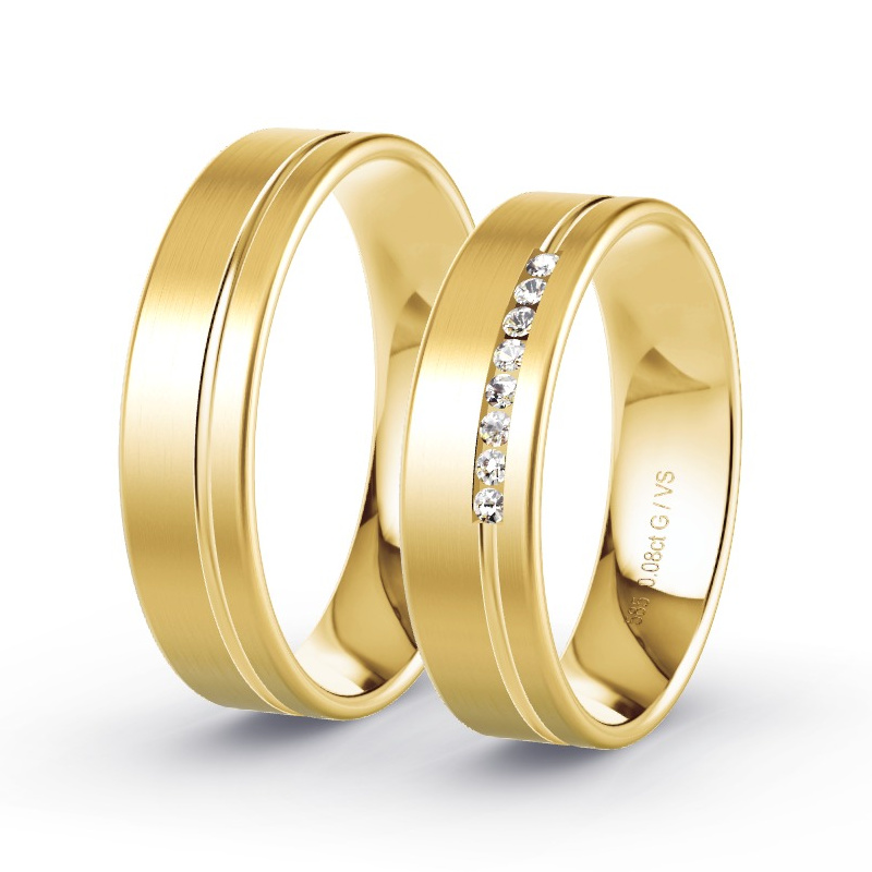 Alianzas Oro amarillo - 0.08 kt Diamantes - Modelo N°1207 Alianzas Oro amarillo - 0.08 kt Diamantes - Modelo N°1207