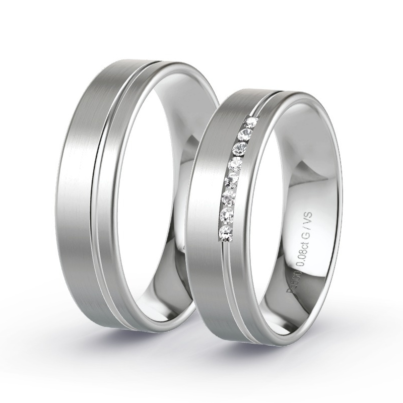 Alianzas Paladio - 0.08 kt Diamantes - Modelo N°1207 Alianzas Paladio - 0.08 kt Diamantes - Modelo N°1207
