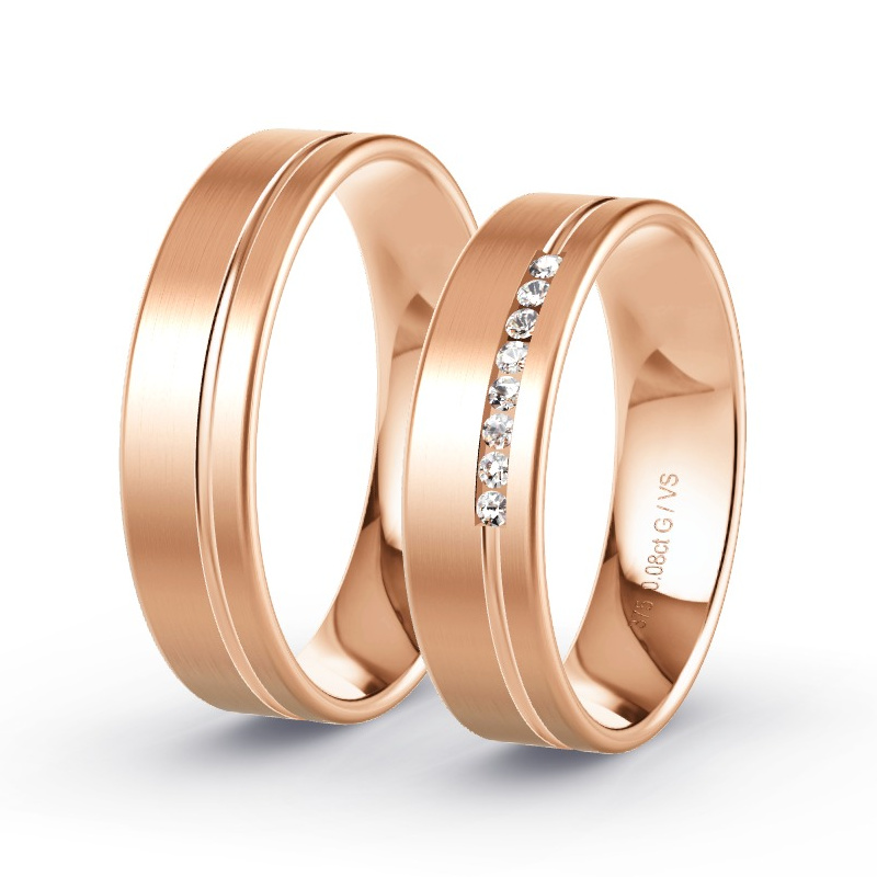 Alianzas Oro rosa - 0.08 kt Diamantes - Modelo N°1207 Alianzas Oro rosa - 0.08 kt Diamantes - Modelo N°1207