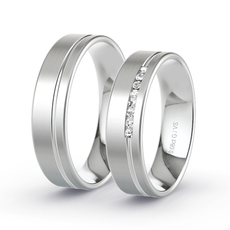Alianzas Plata - 0.08 kt Diamantes - Modelo N°1207 Alianzas Plata - 0.08 kt Diamantes - Modelo N°1207