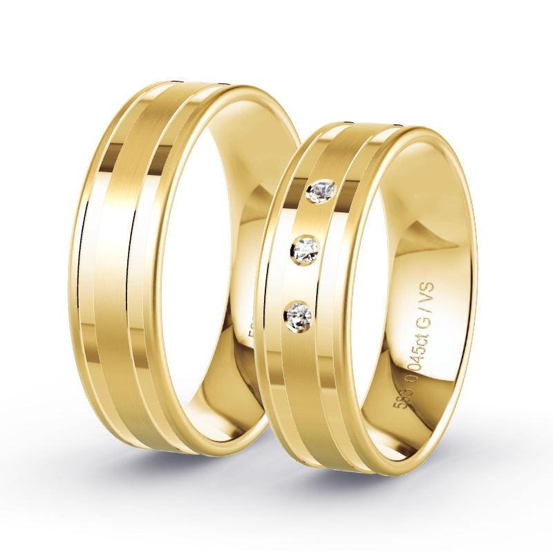 Alianzas Oro amarillo - 0.045 kt Diamantes - Modelo N°1208 Alianzas Oro amarillo - 0.045 kt Diamantes - Modelo N°1208