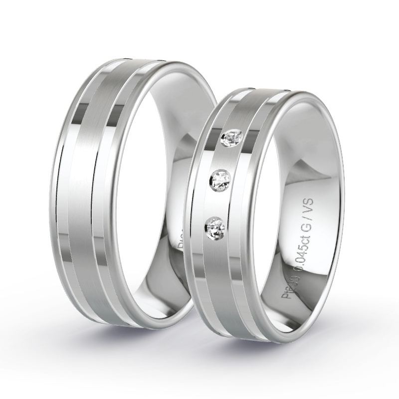Alianzas Platino - 0.045 kt Diamantes - Modelo N°1208 Alianzas Platino - 0.045 kt Diamantes - Modelo N°1208