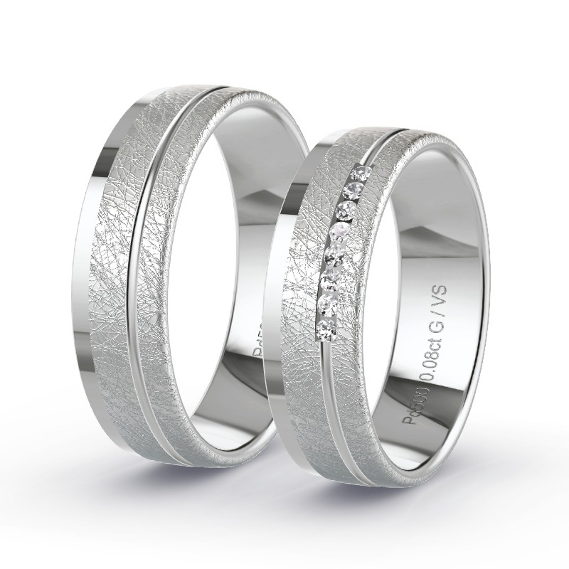 Alianzas Paladio - 0.08 kt Diamantes - Modelo N°1209 Alianzas Paladio - 0.08 kt Diamantes - Modelo N°1209