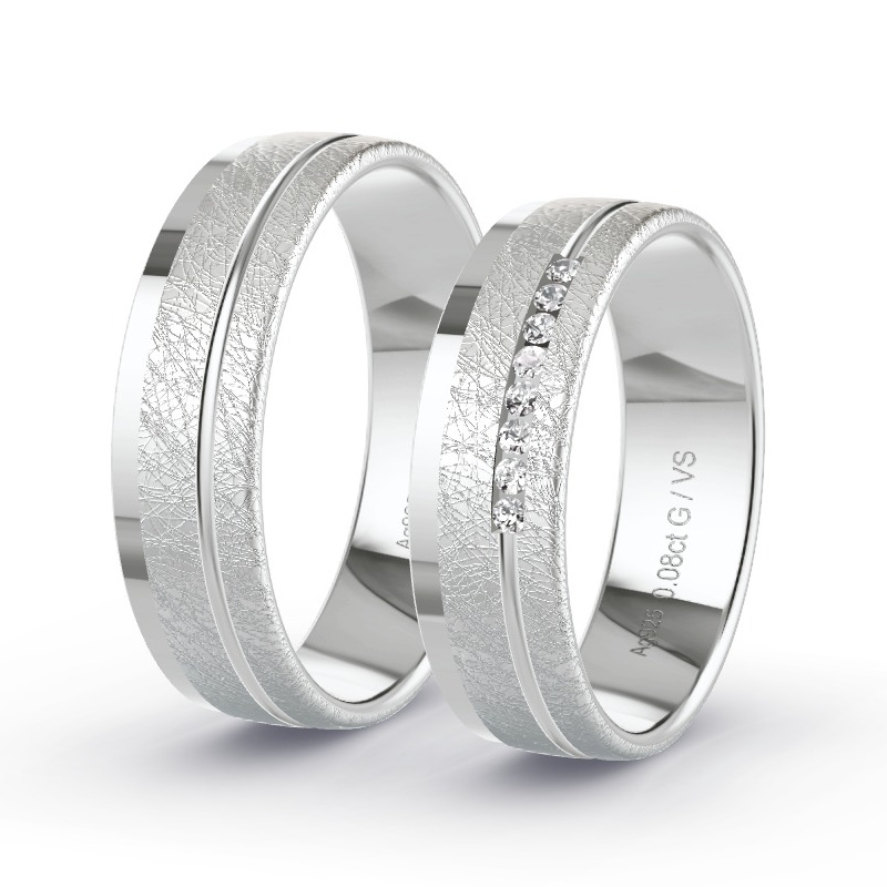 Alianzas Plata - 0.08 kt Diamantes - Modelo N°1209 Alianzas Plata - 0.08 kt Diamantes - Modelo N°1209