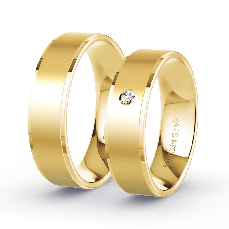 Alianzas Oro amarillo - 0.03 kt Diamantes - Modelo N°1210 Alianzas Oro amarillo - 0.03 kt Diamantes - Modelo N°1210