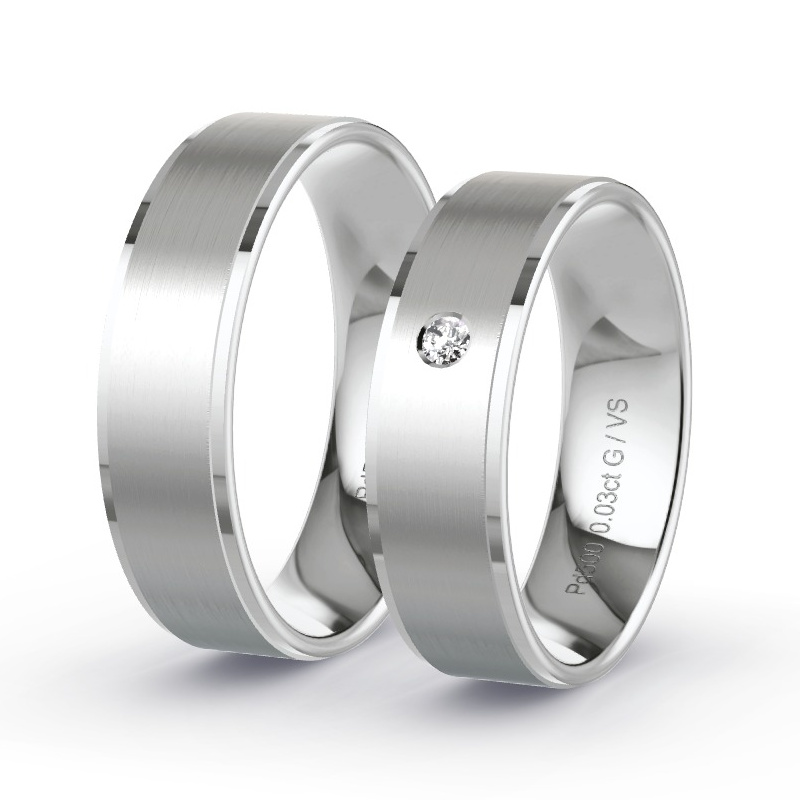 Alianzas Paladio - 0.03 kt Diamantes - Modelo N°1210 Alianzas Paladio - 0.03 kt Diamantes - Modelo N°1210
