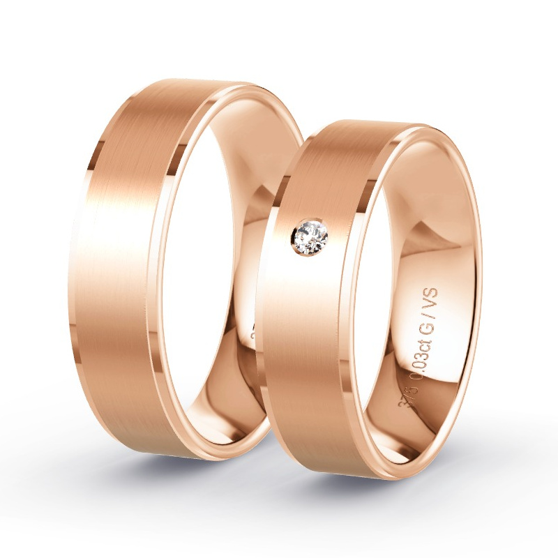 Alianzas Oro rosa - 0.03 kt Diamantes - Modelo N°1210 Alianzas Oro rosa - 0.03 kt Diamantes - Modelo N°1210