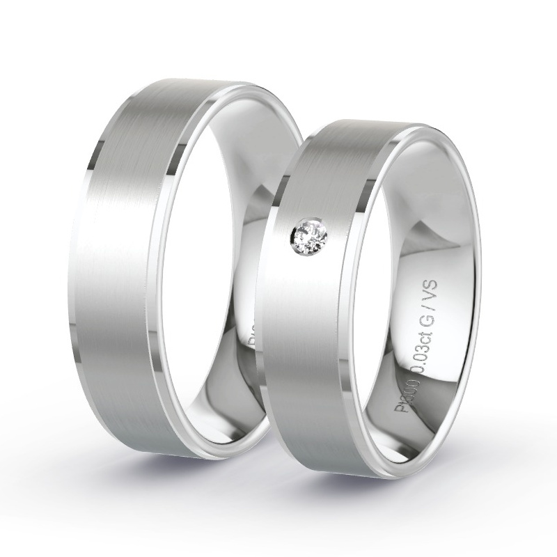 Alianzas Platino - 0.03 kt Diamantes - Modelo N°1210 Alianzas Platino - 0.03 kt Diamantes - Modelo N°1210