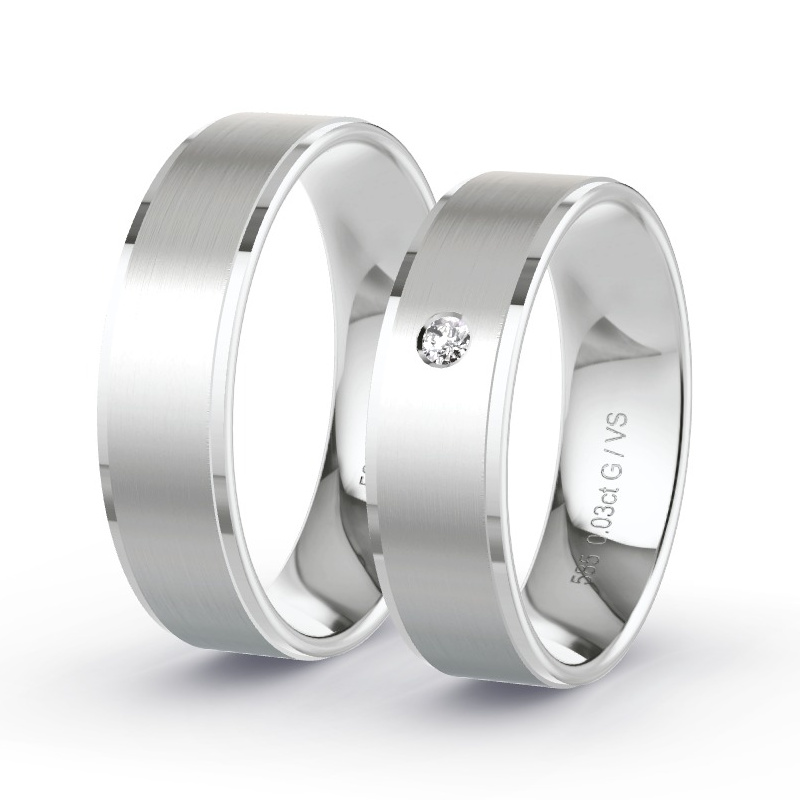 Alianzas Oro blanco - 0.03 kt Diamantes - Modelo N°1210 Alianzas Oro blanco - 0.03 kt Diamantes - Modelo N°1210