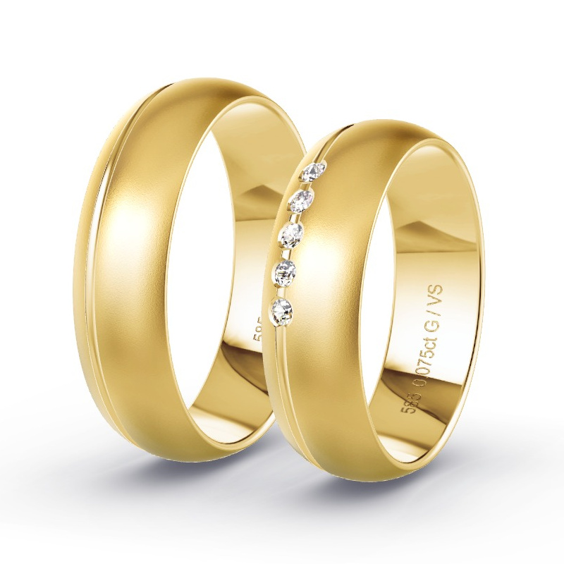 Alianzas Oro amarillo - 0.075 kt Diamantes - Modelo N°1211 Alianzas Oro amarillo - 0.075 kt Diamantes - Modelo N°1211
