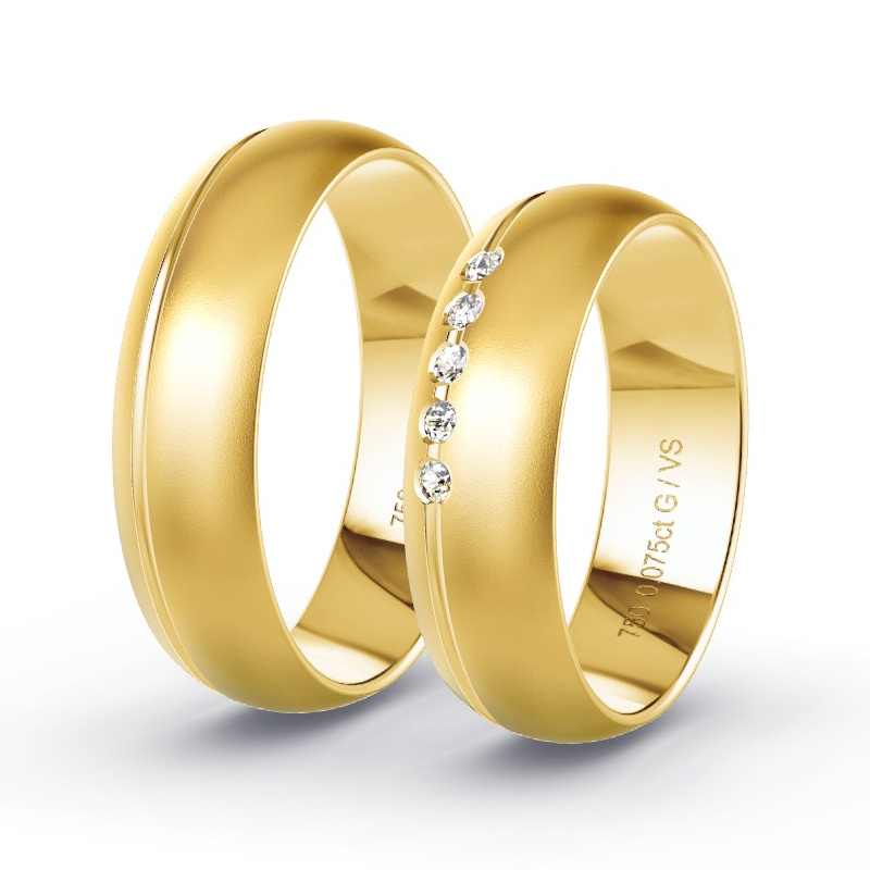 Alianzas Oro amarillo - 0.075 kt Diamantes - Modelo N°1211 Alianzas Oro amarillo - 0.075 kt Diamantes - Modelo N°1211