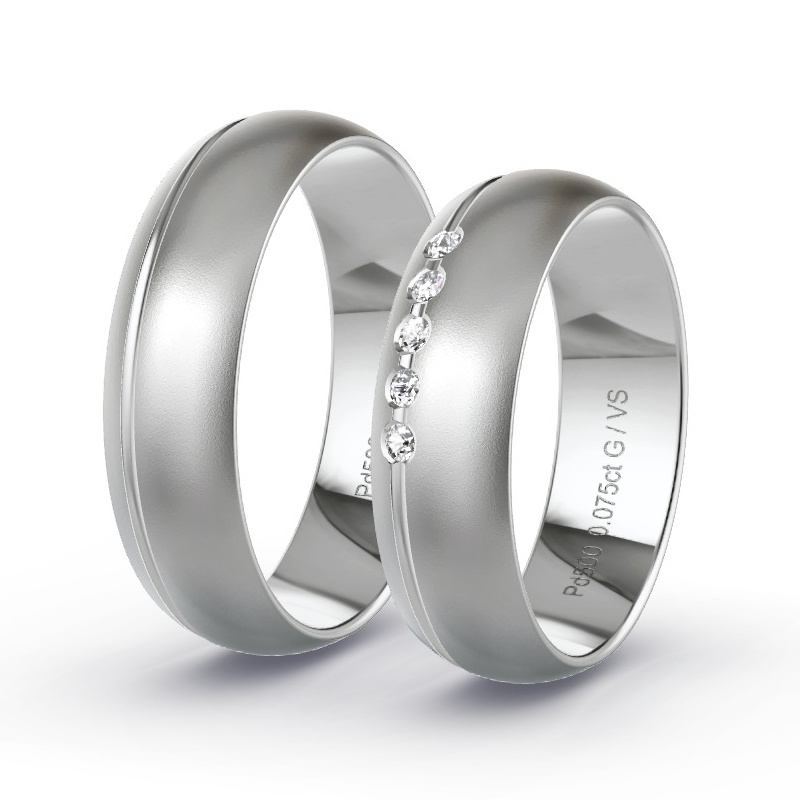 Alianzas Paladio - 0.075 kt Diamantes - Modelo N°1211 Alianzas Paladio - 0.075 kt Diamantes - Modelo N°1211