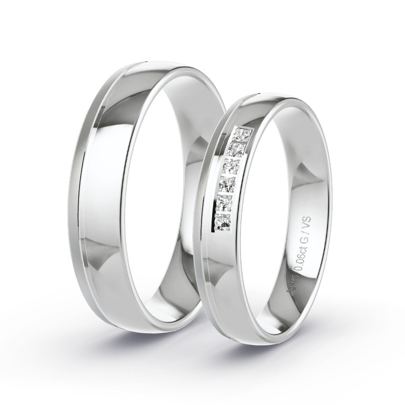 Alianzas Plata - 0.06 kt Diamantes - Modelo N°1212 Alianzas Plata - 0.06 kt Diamantes - Modelo N°1212