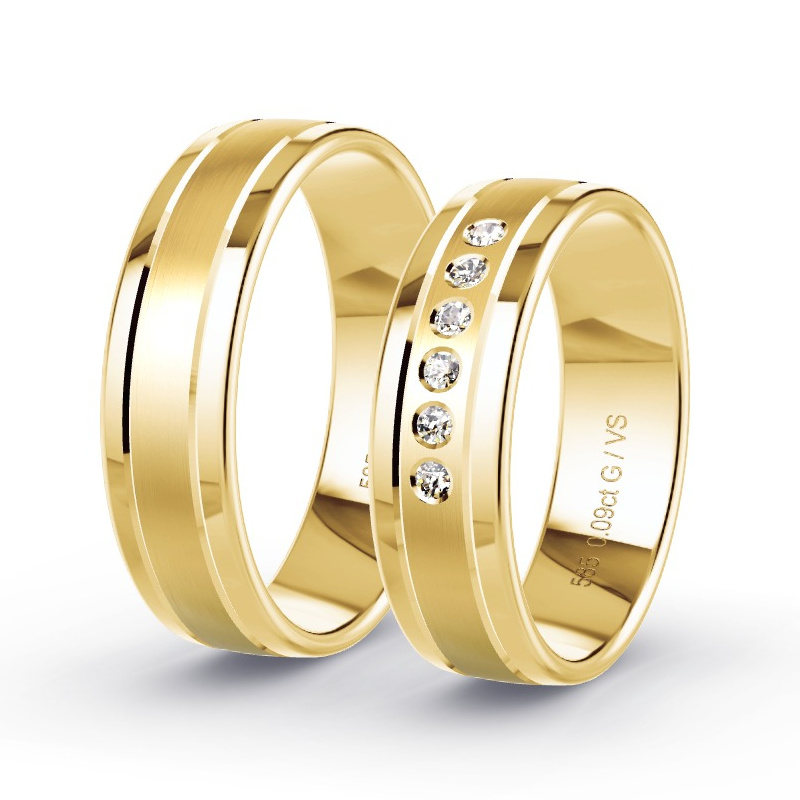 Alianzas Oro amarillo - 0.09 kt Diamantes - Modelo N°1301 Alianzas Oro amarillo - 0.09 kt Diamantes - Modelo N°1301