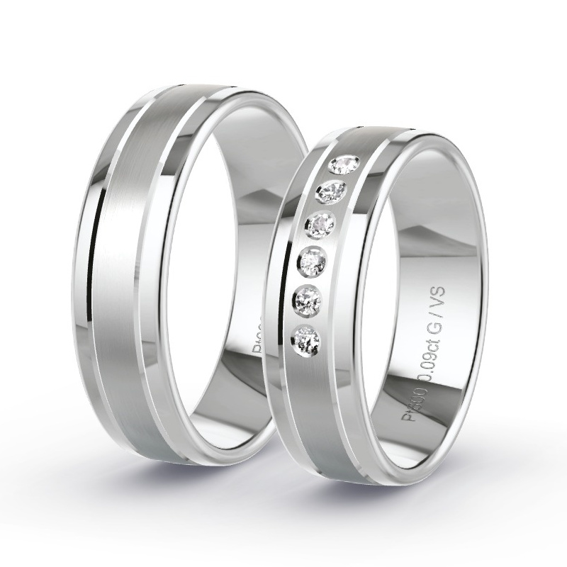 Alianzas Platino - 0.09 kt Diamantes - Modelo N°1301 Alianzas Platino - 0.09 kt Diamantes - Modelo N°1301