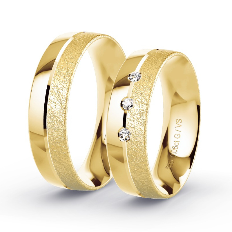 Alianzas Oro amarillo - 0.06 kt Diamantes - Modelo N°1303 Alianzas Oro amarillo - 0.06 kt Diamantes - Modelo N°1303
