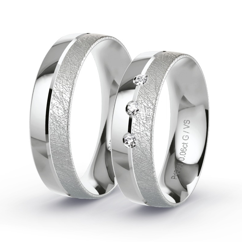 Alianzas Paladio - 0.06 kt Diamantes - Modelo N°1303 Alianzas Paladio - 0.06 kt Diamantes - Modelo N°1303